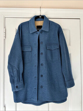 Banana Republic Blue Button-Front Jacket Size Medium